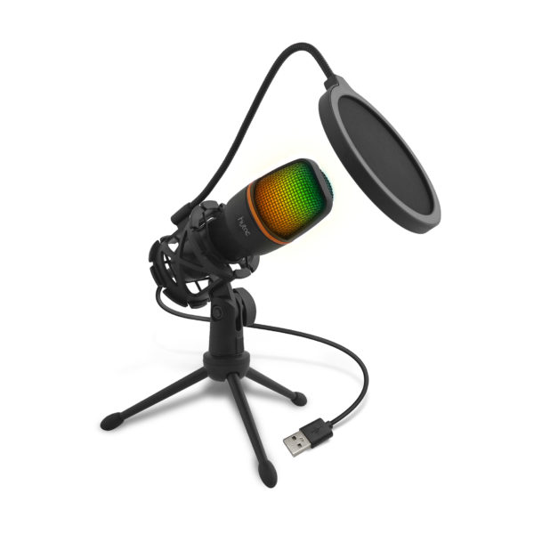 Hytac HMM620 RGB USB Condenser Microphone with Popping Filter and Anti-Shock Tripod (HMM620)